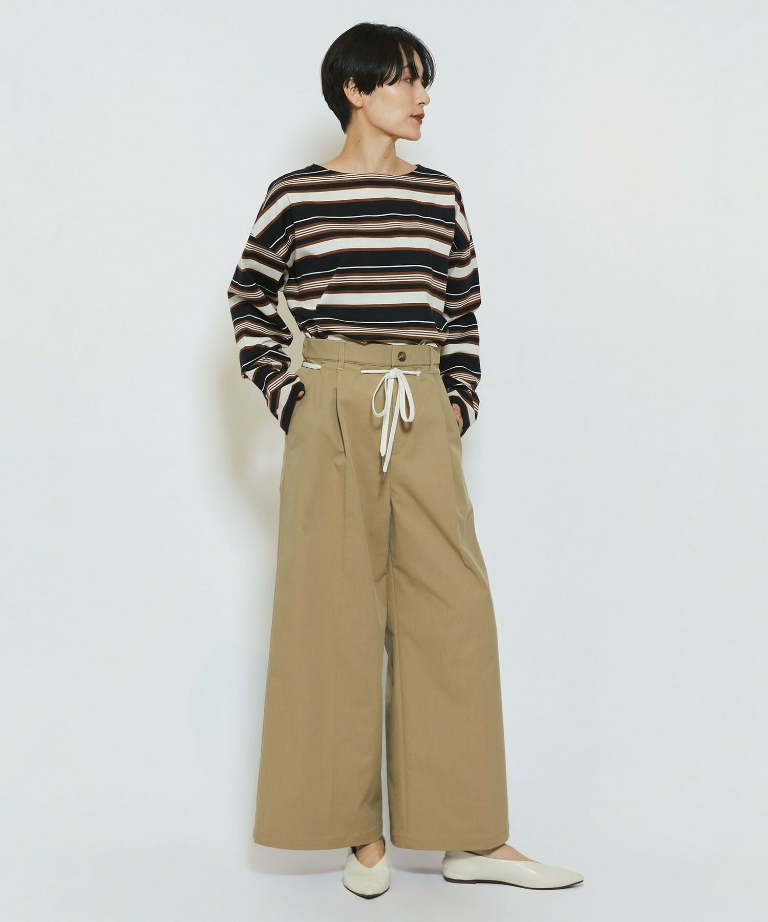 【feerique】feerique マルチボーダーワイドプルオーバーT 詳細画像 ブラック系その他 4