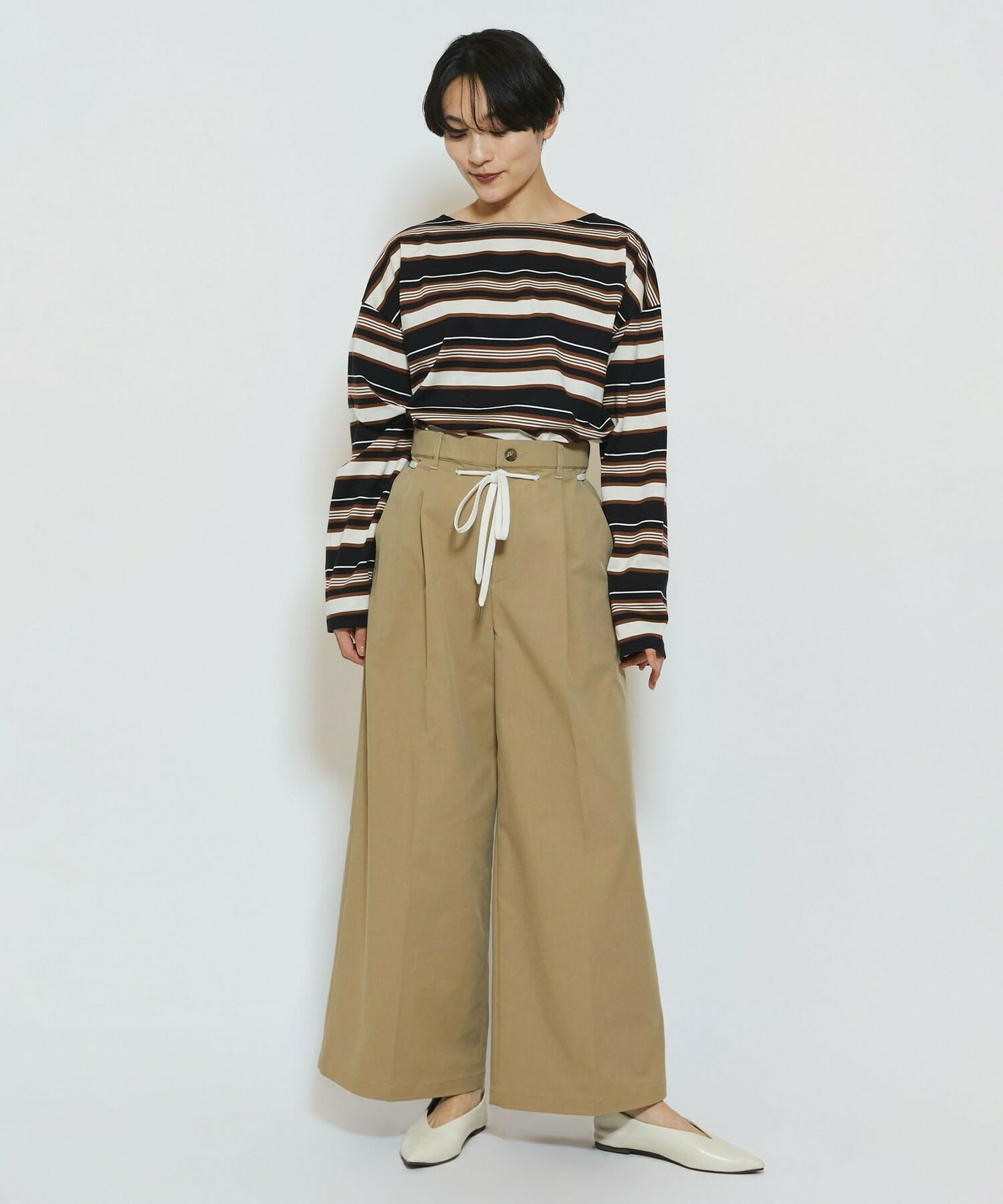 【feerique】feerique マルチボーダーワイドプルオーバーT 詳細画像 ブラック系その他 8