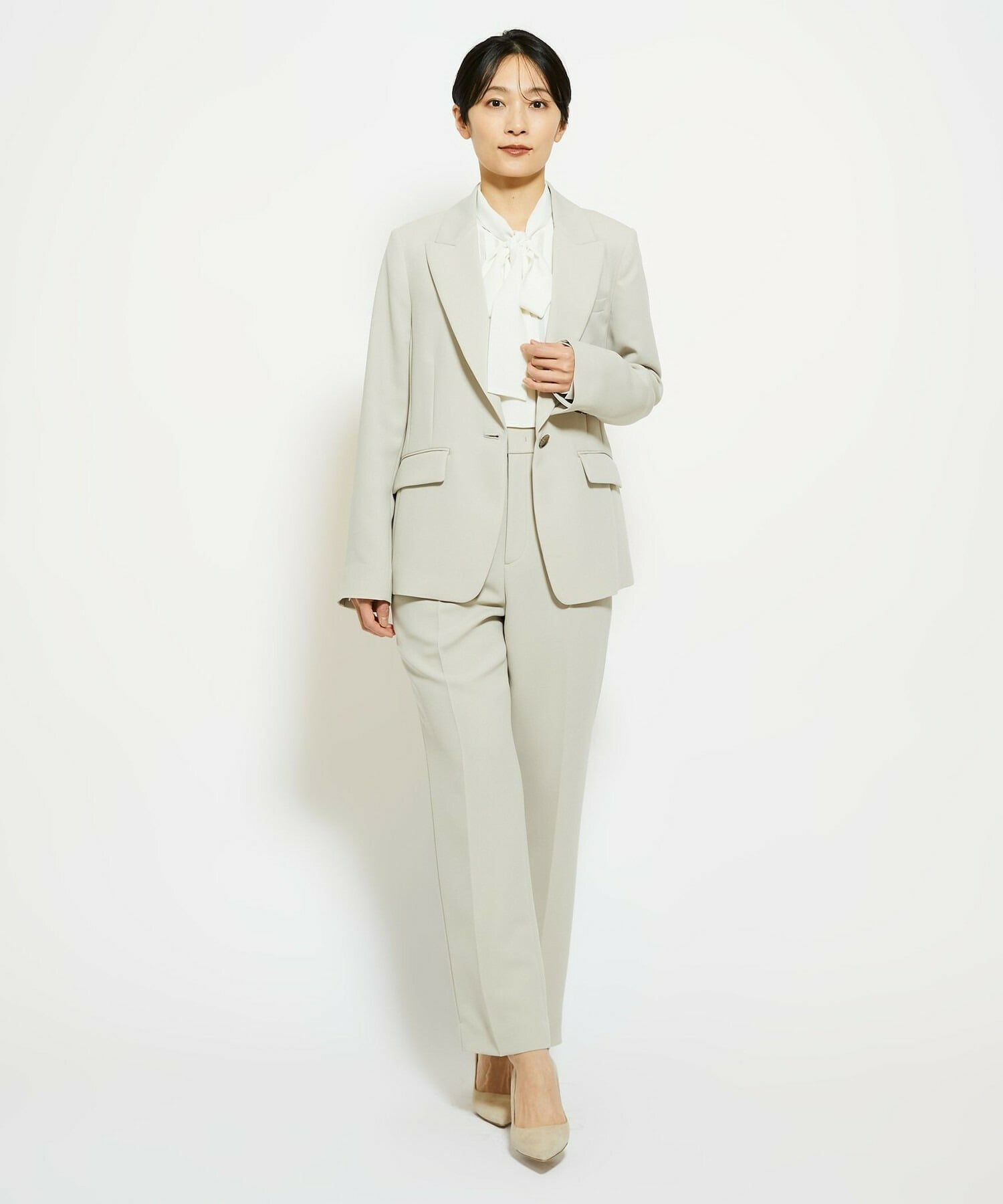 【wb】wb ダブルジョーゼットストレートパンツ 詳細画像 ブラック 1