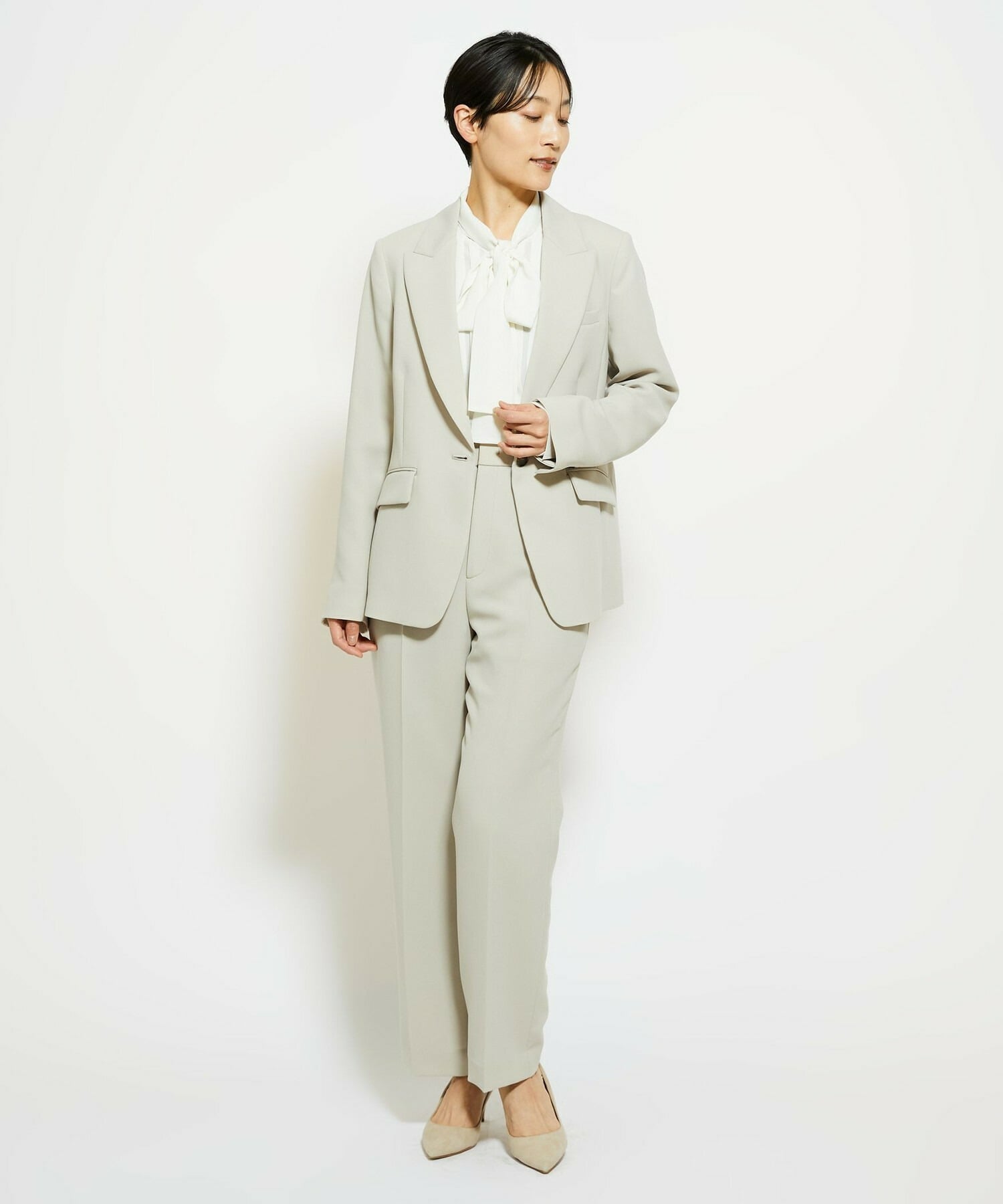 【wb】wb ダブルジョーゼットストレートパンツ 詳細画像 ブラック 11