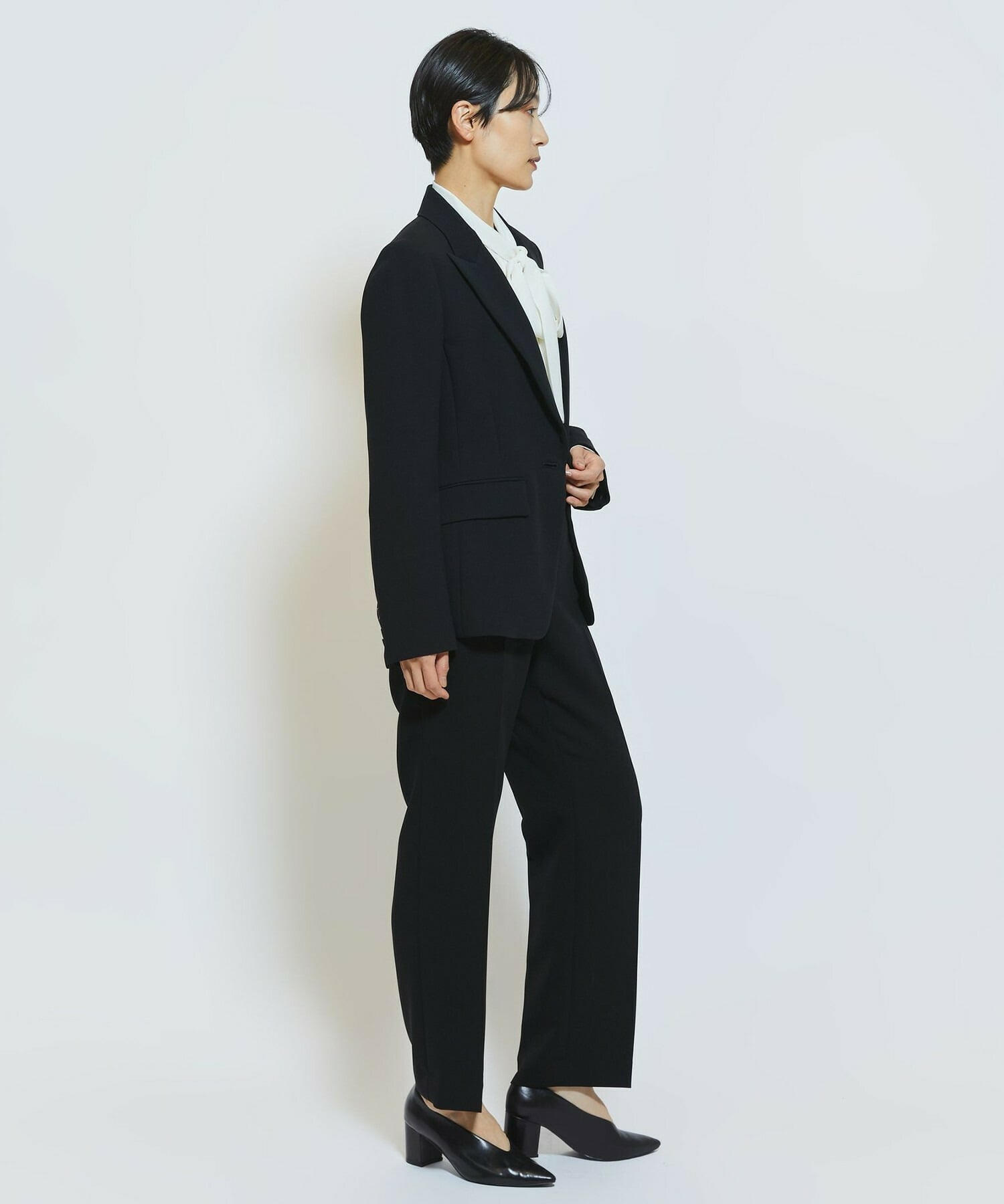 【wb】wb ダブルジョーゼットストレートパンツ 詳細画像 ブラック 17