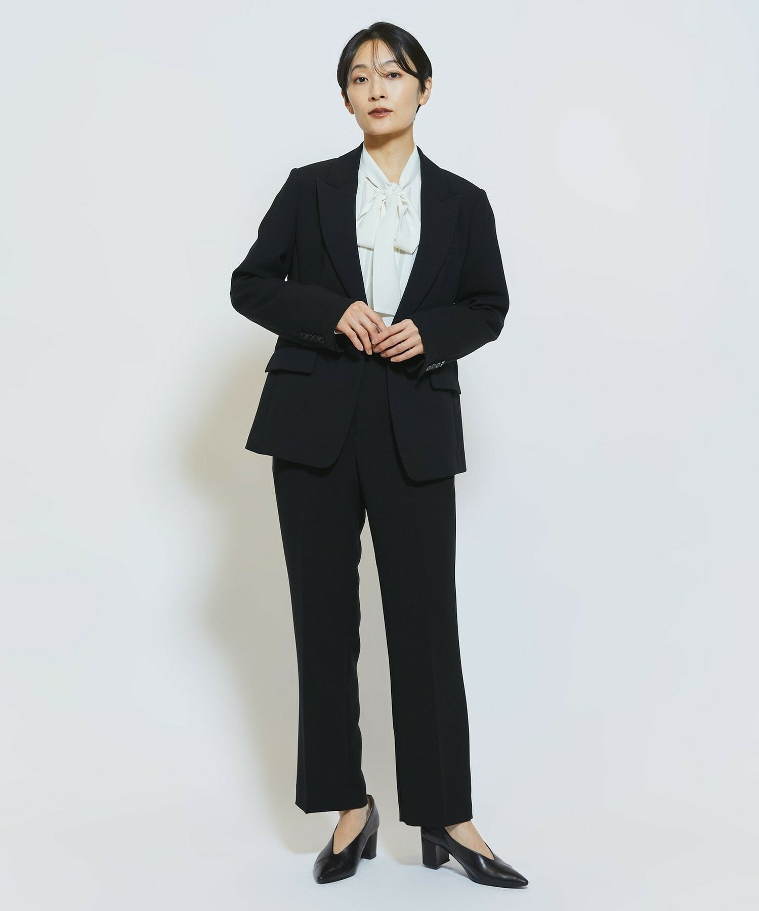 【wb】wb ダブルジョーゼットストレートパンツ 詳細画像 ブラック 18