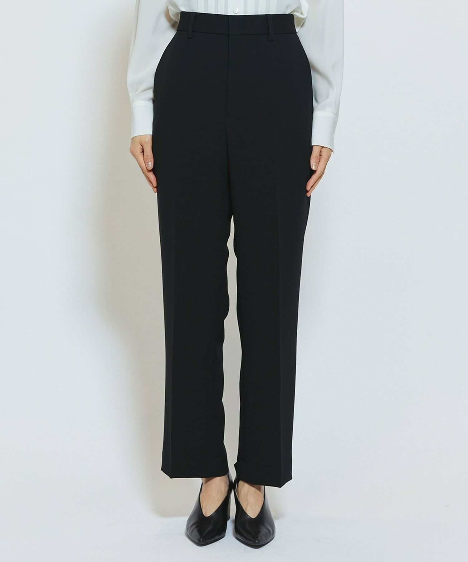 【wb】wb ダブルジョーゼットストレートパンツ 詳細画像 ブラック 19