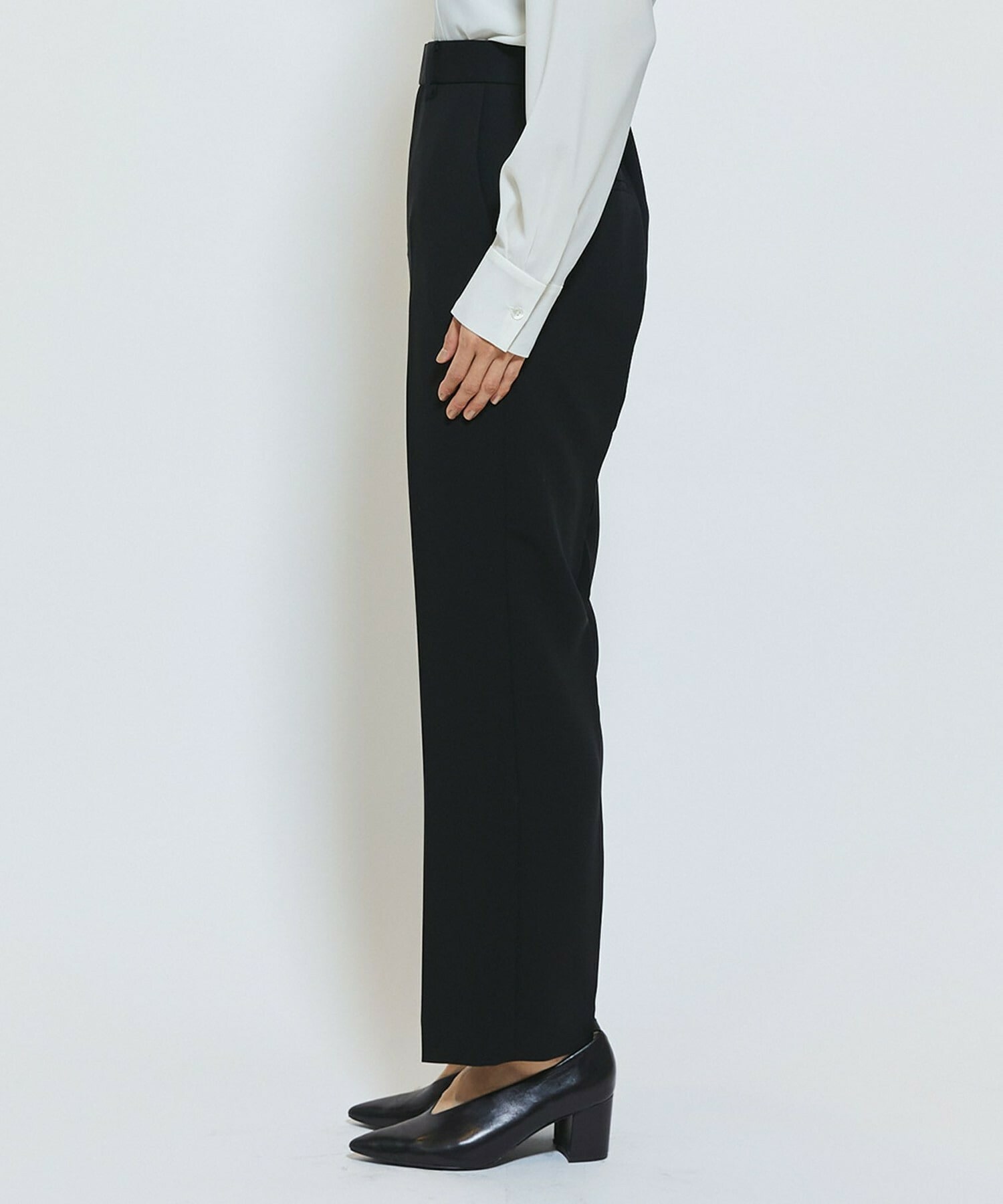 【wb】wb ダブルジョーゼットストレートパンツ 詳細画像 ブラック 20