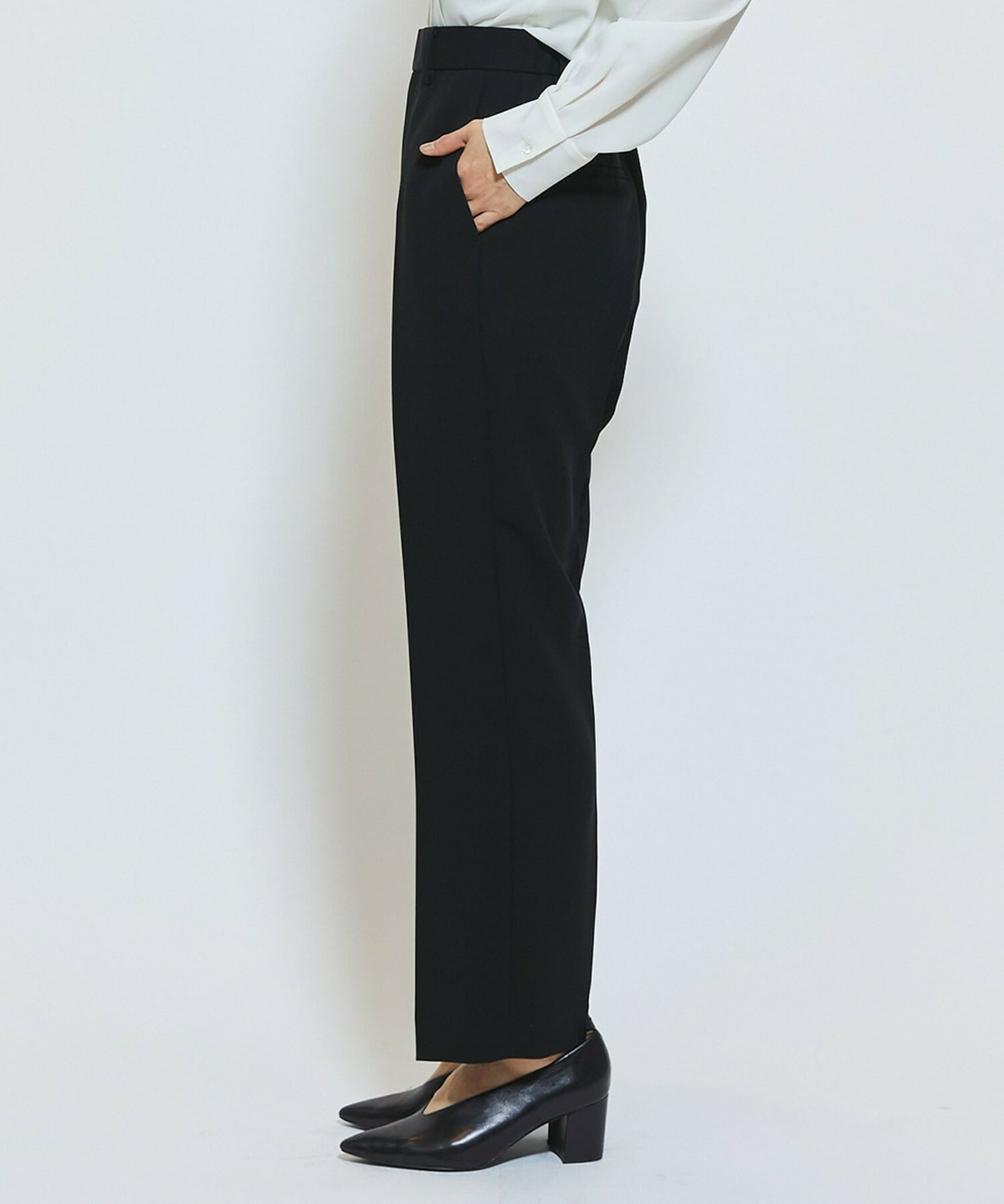 【wb】wb ダブルジョーゼットストレートパンツ 詳細画像 ブラック 21