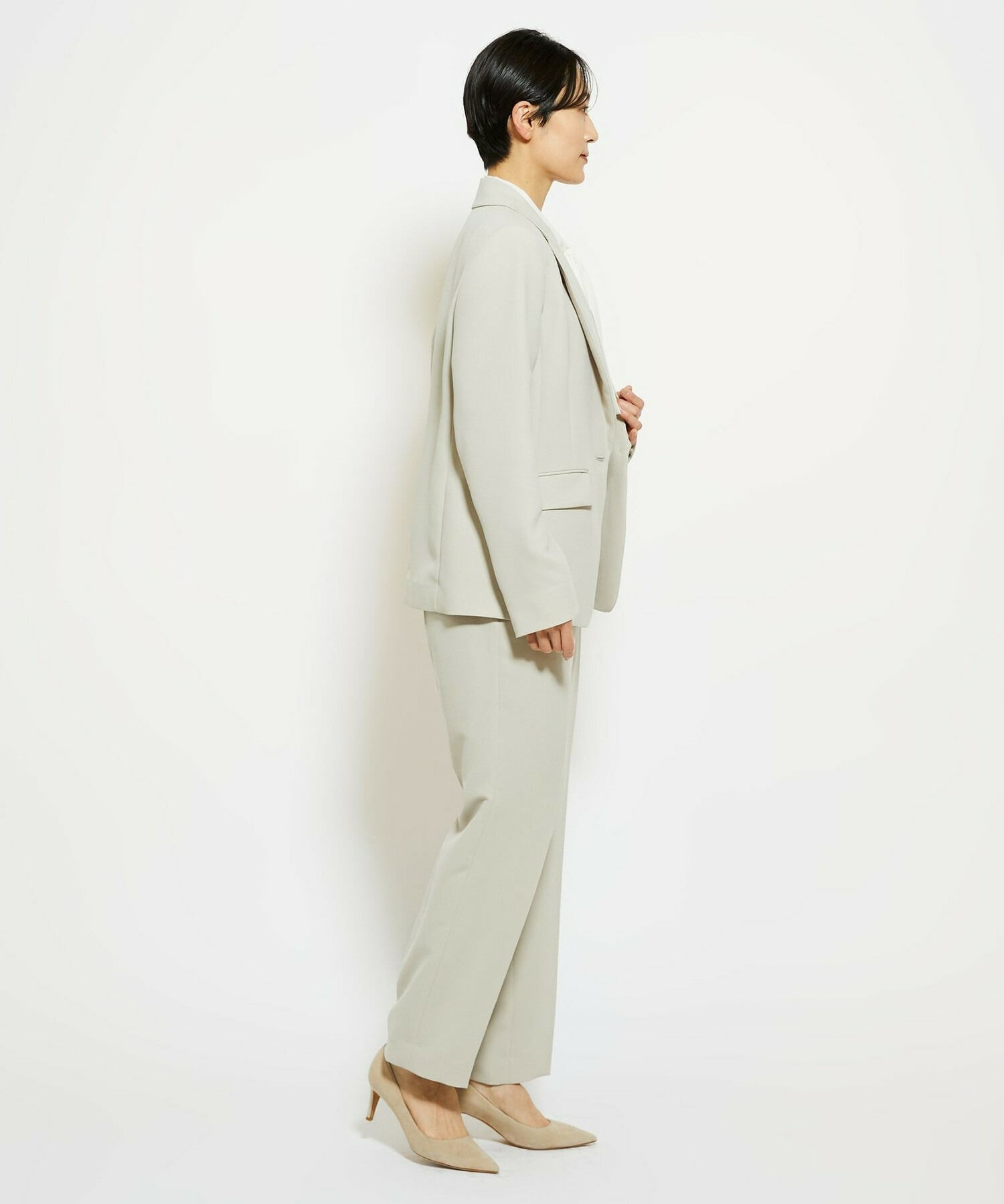 【wb】wb ダブルジョーゼットストレートパンツ 詳細画像 ブラック 9