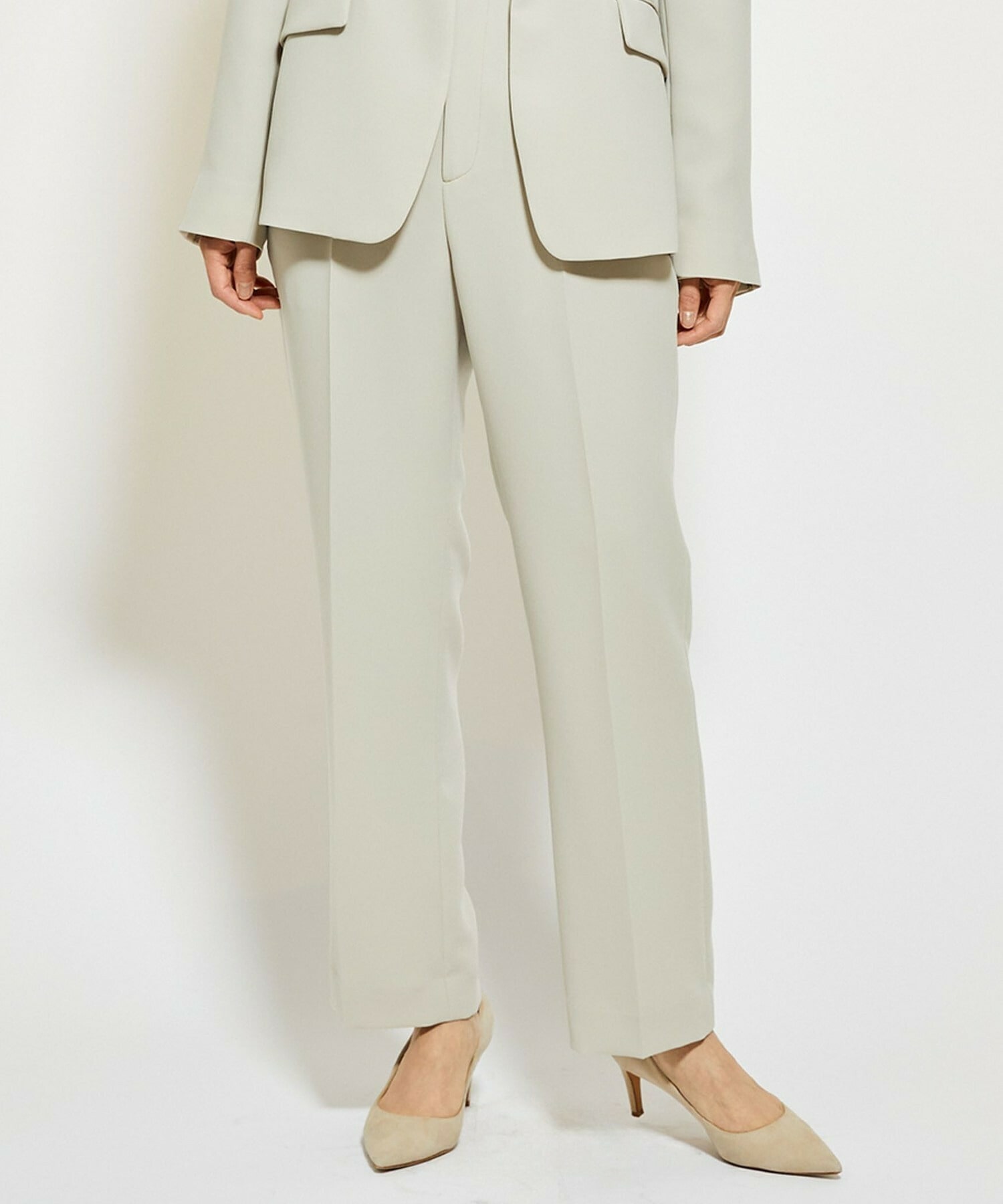 【wb】wb ダブルジョーゼットストレートパンツ 詳細画像 ブラック 1