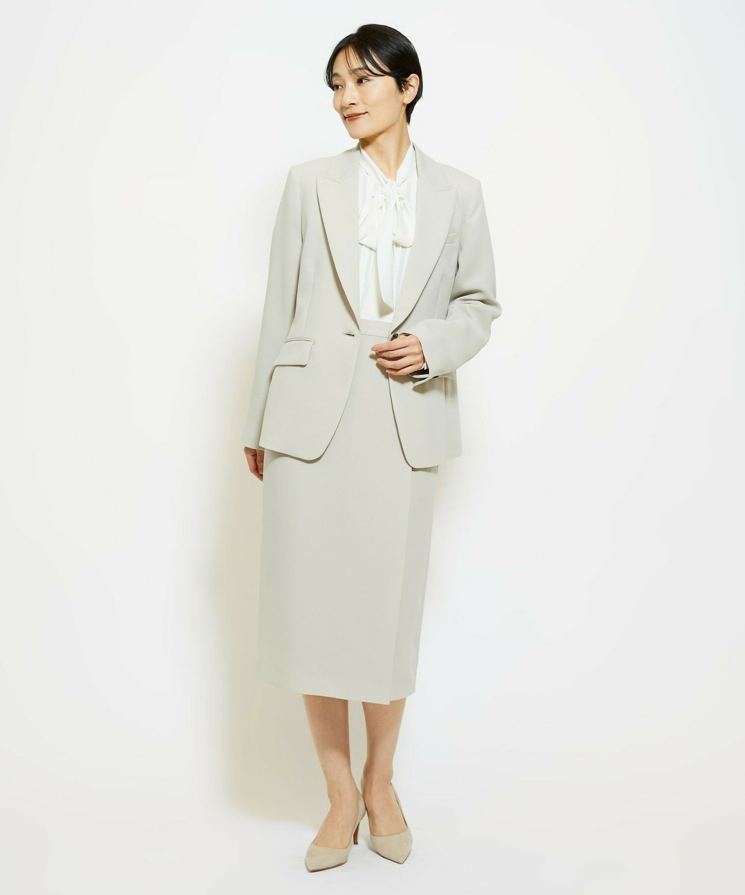 【wb】wb ダブルジョーゼットタイトスカート 詳細画像 ブラック 11