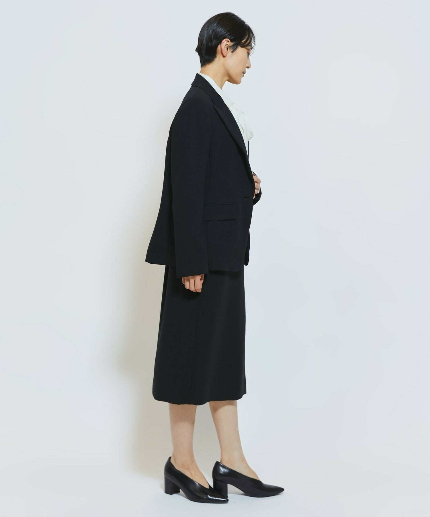 【wb】wb ダブルジョーゼットタイトスカート 詳細画像 ブラック 16