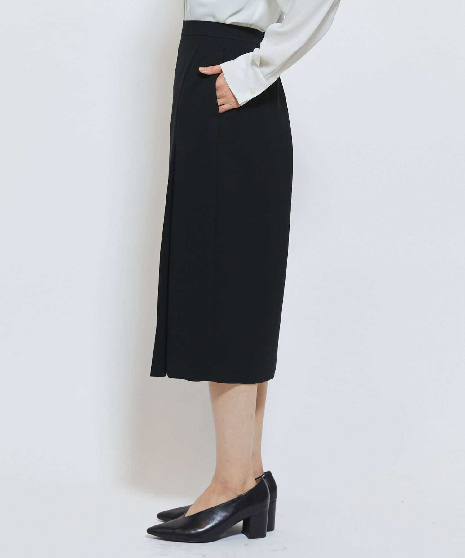 【wb】wb ダブルジョーゼットタイトスカート 詳細画像 ブラック 22