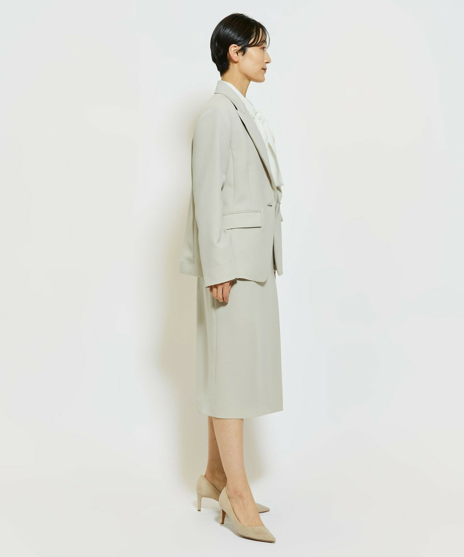 【wb】wb ダブルジョーゼットタイトスカート 詳細画像 ブラック 7