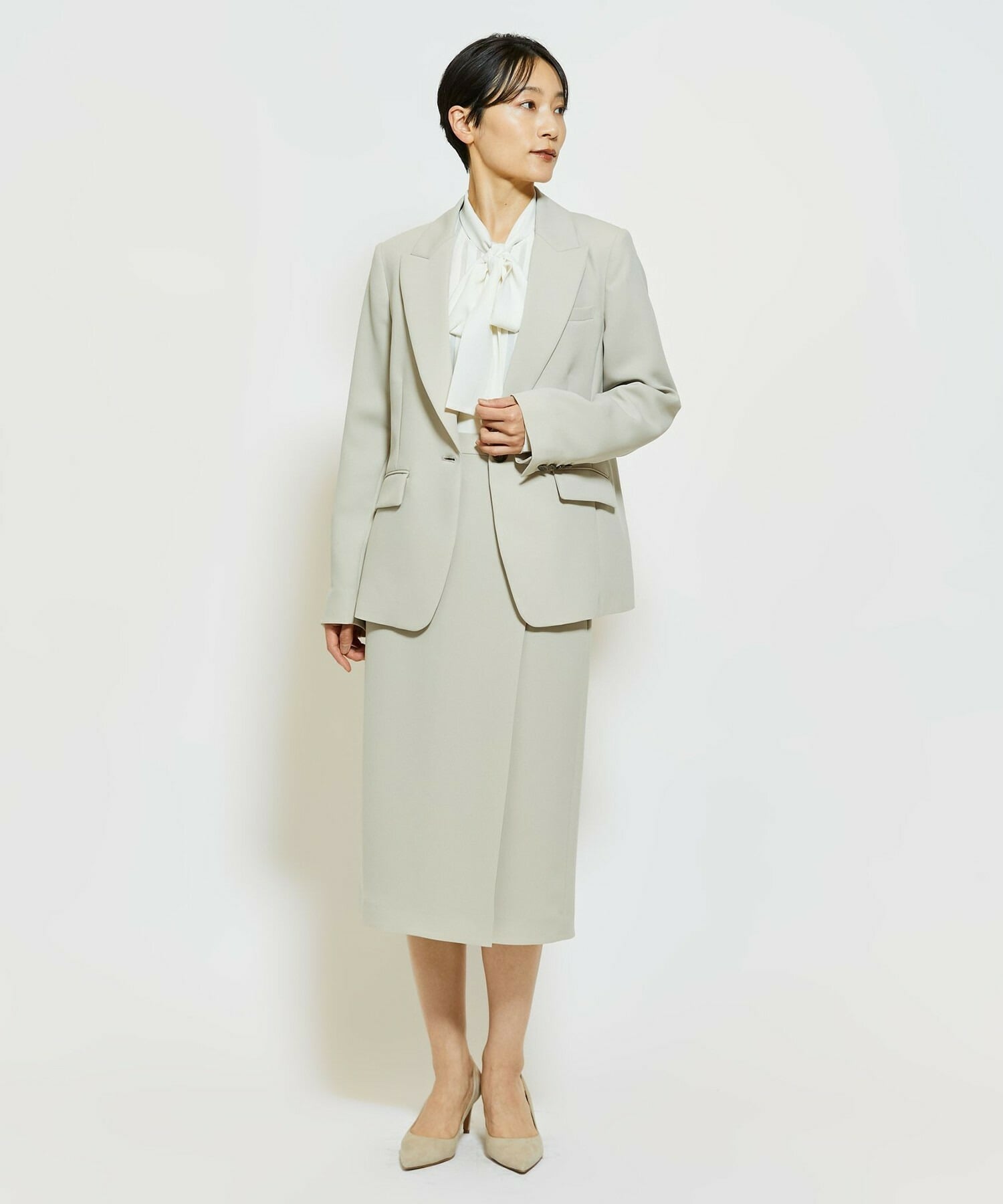 【wb】wb ダブルジョーゼットタイトスカート 詳細画像 ブラック 9