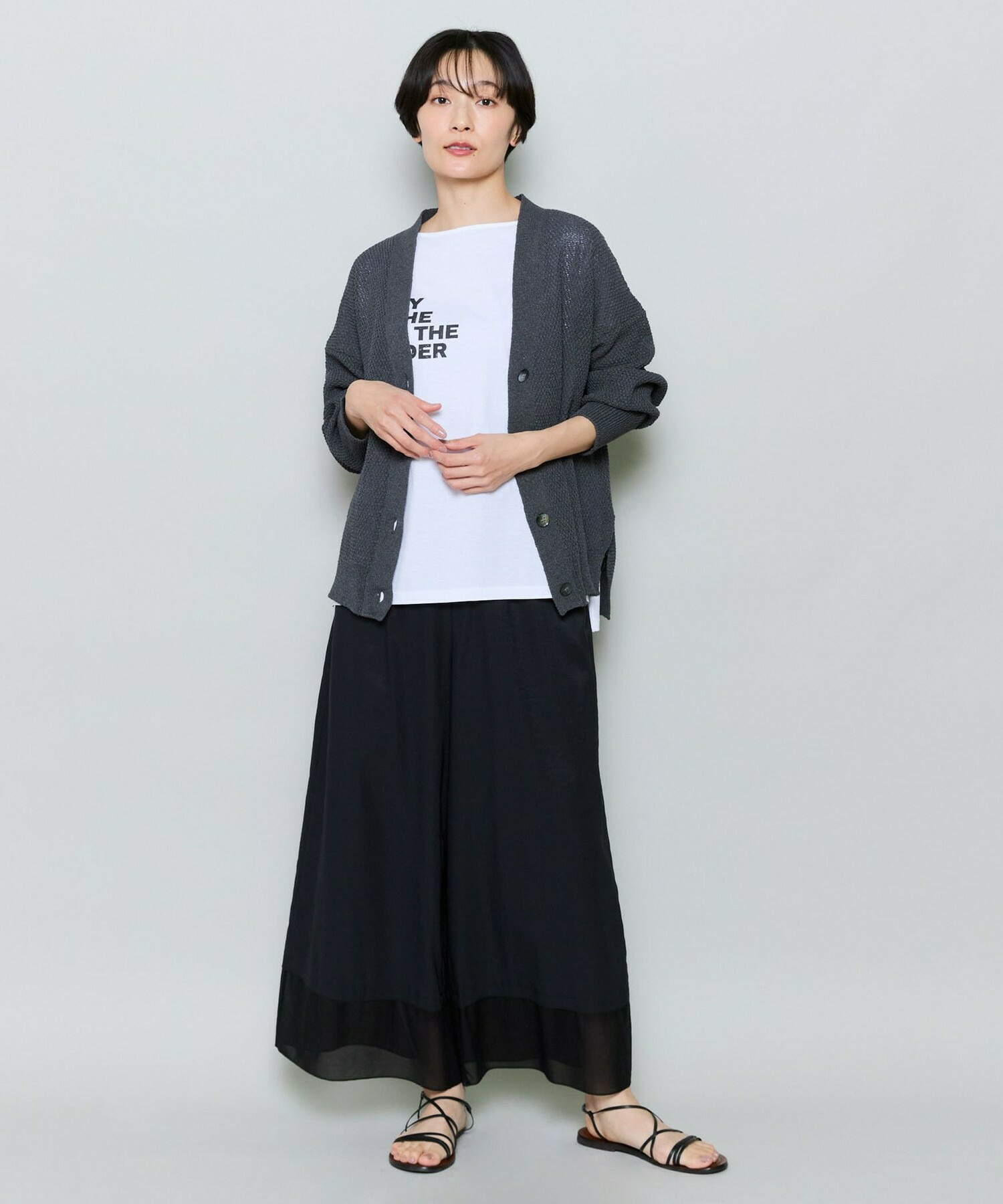 【MOGA】37.5ナイロンストレッチワイドクロップドパンツ 詳細画像 ブラウン 1