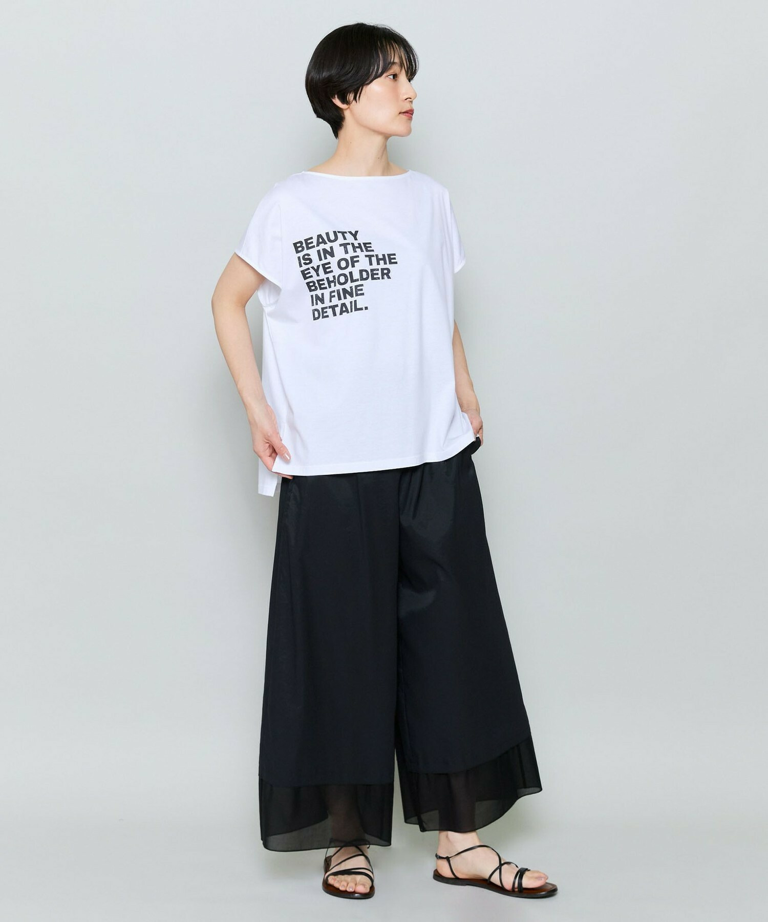 【MOGA】37.5ナイロンストレッチワイドクロップドパンツ 詳細画像 ブラウン 11