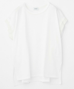 【MOGA】60/2天竺メッシュレイヤードクルーネックTシャツ 詳細画像 オフホワイト 2