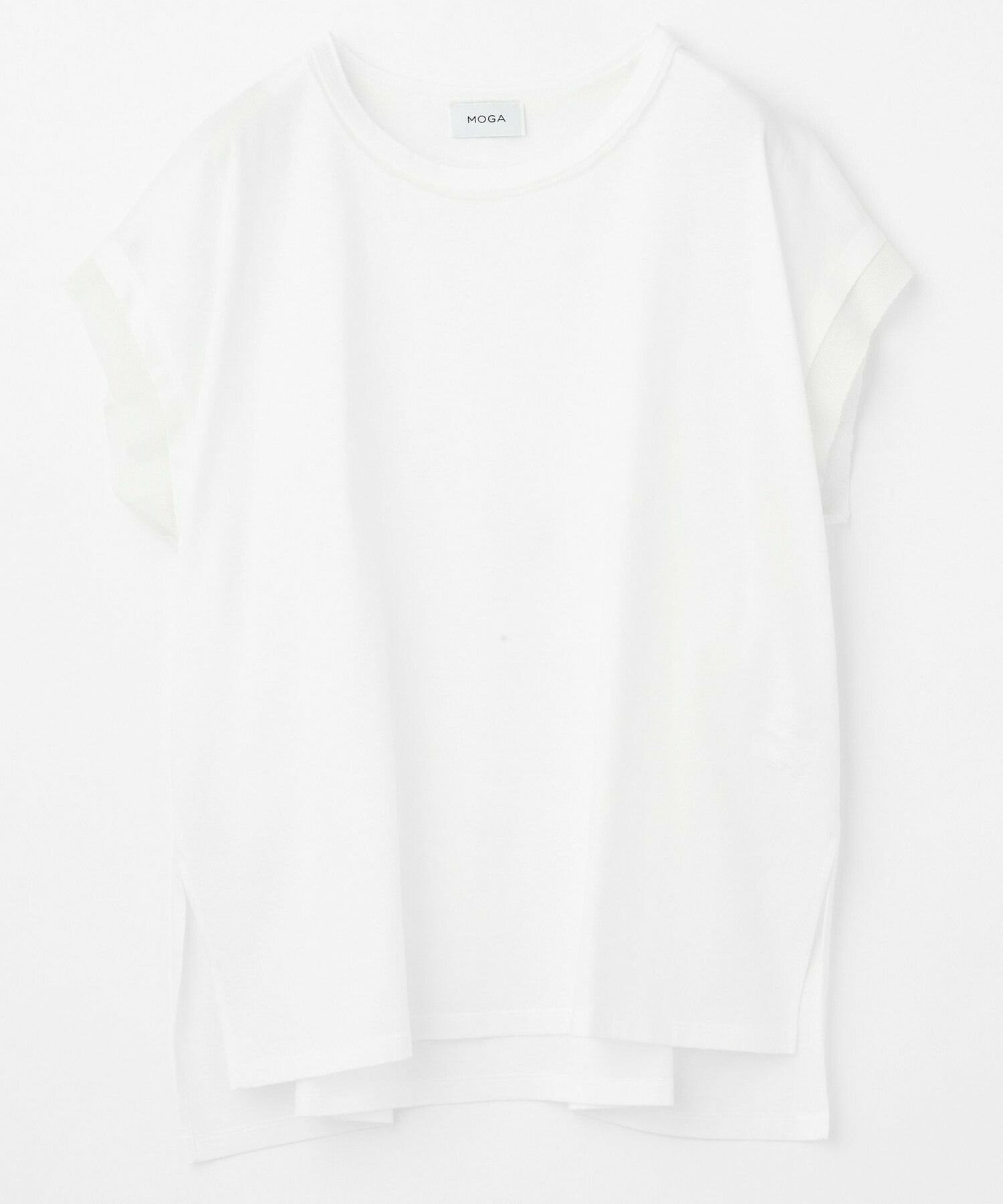 【MOGA】60/2天竺メッシュレイヤードクルーネックTシャツ 詳細画像 オフホワイト 2