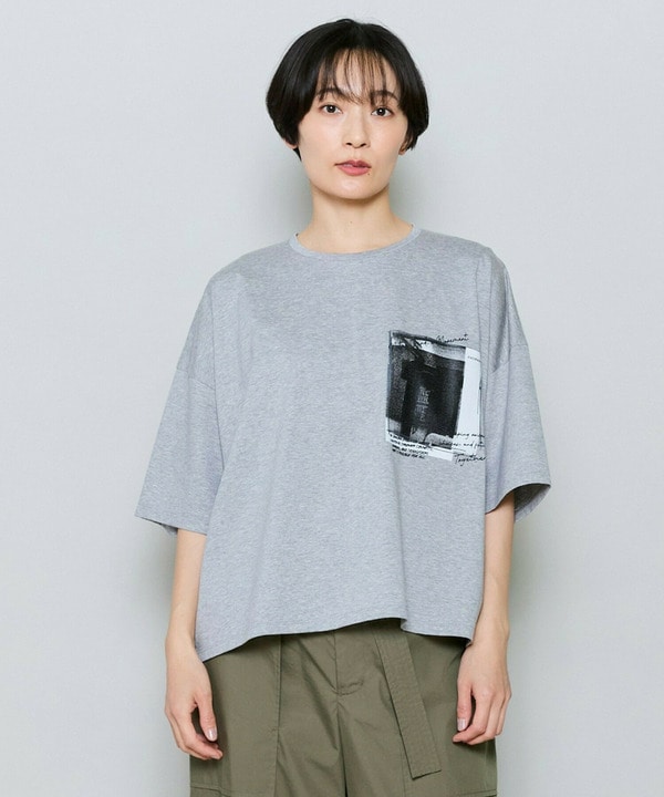 ハイゲージ天竺フォトプリントTシャツ 詳細画像 トップグレー 1