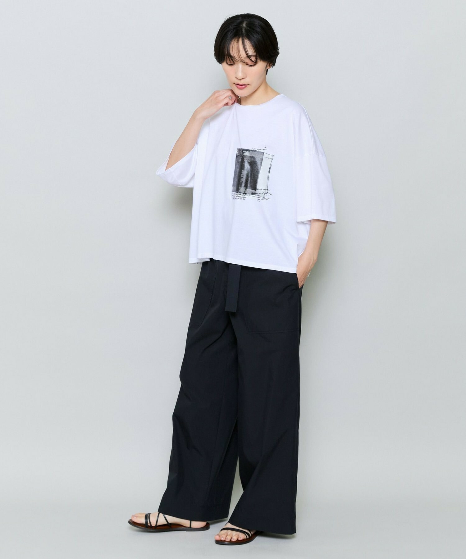 【MOGA】ハイゲージ天竺フォトプリントTシャツ 詳細画像 チャコールグレー 3