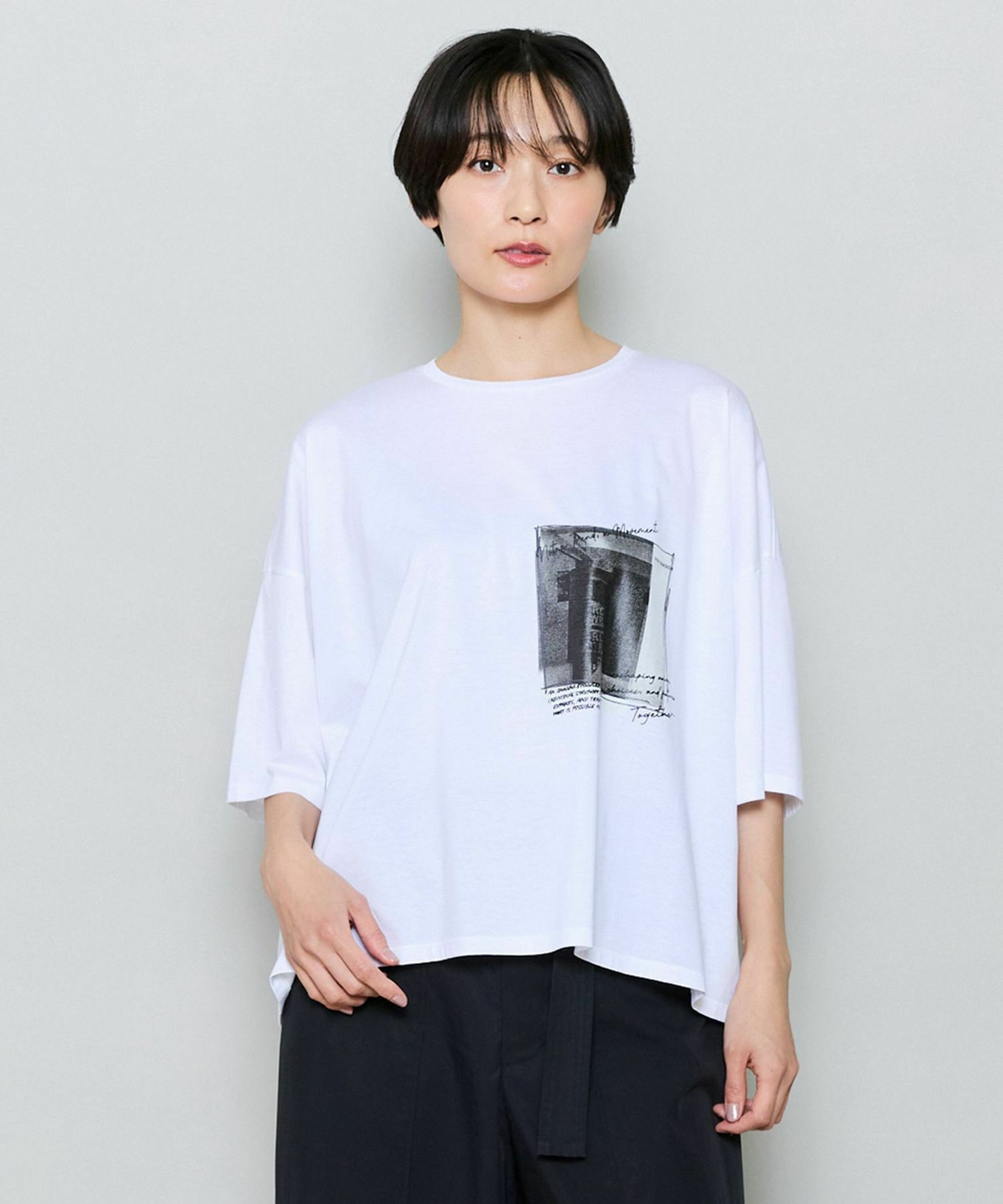 【MOGA】ハイゲージ天竺フォトプリントTシャツ 詳細画像 ホワイト 1