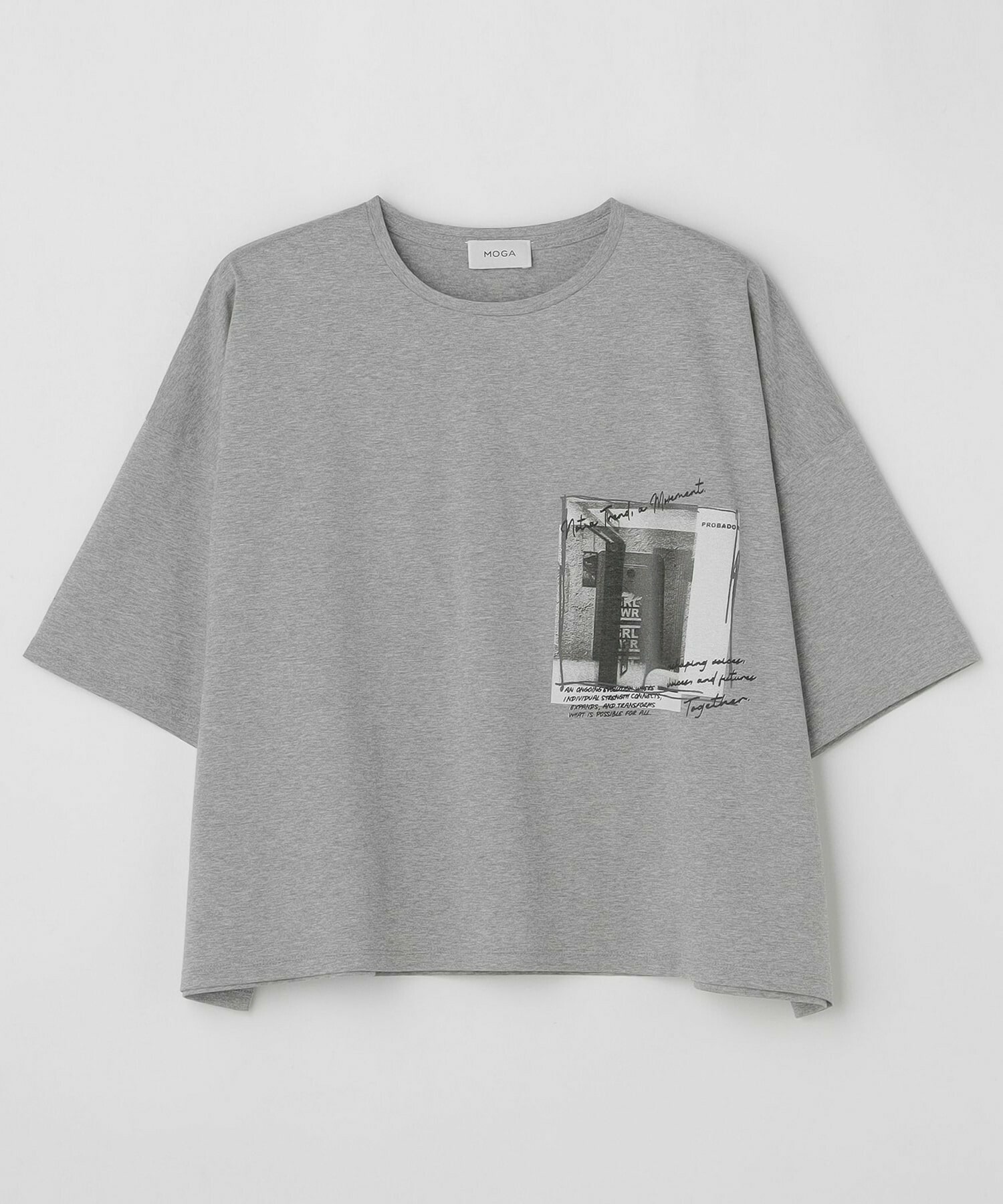 【MOGA】ハイゲージ天竺フォトプリントTシャツ 詳細画像 トップグレー 2