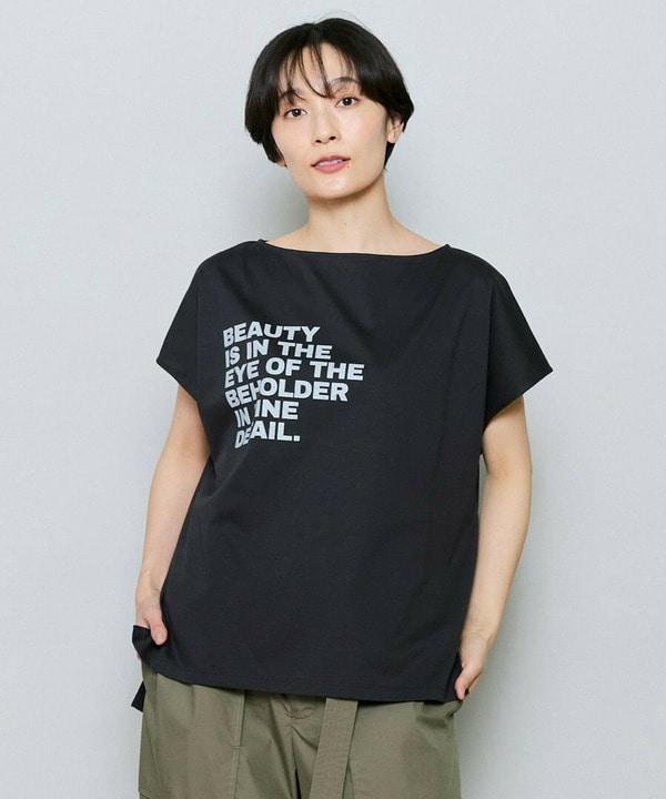 ハイゲージ天竺ロゴプリントTシャツ 詳細画像 チャコールグレー 1