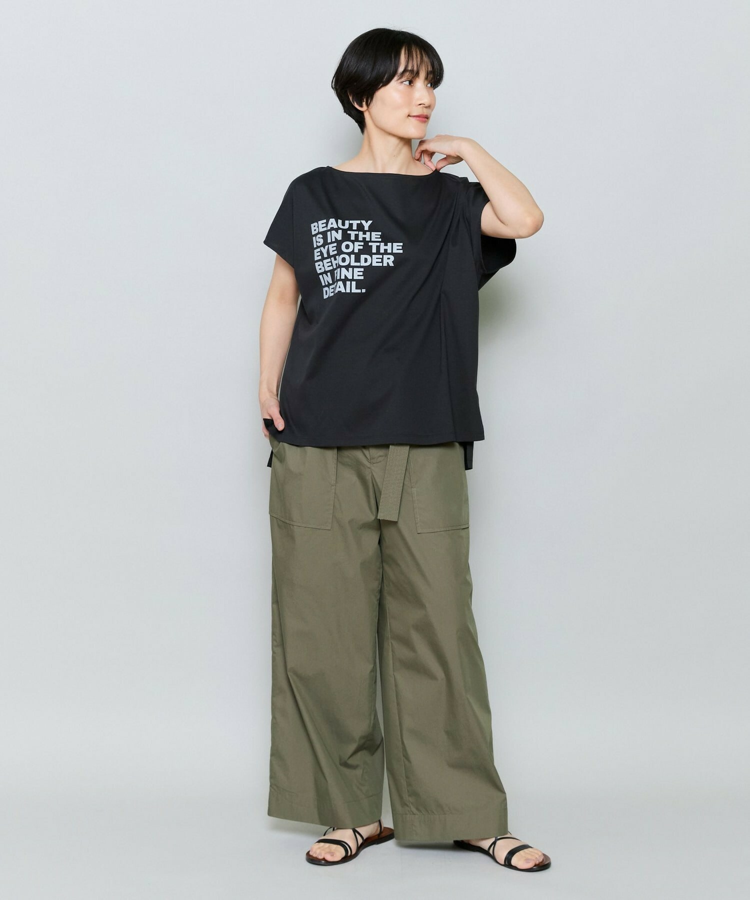 【MOGA】ハイゲージ天竺ロゴプリントTシャツ 詳細画像 チャコールグレー 12