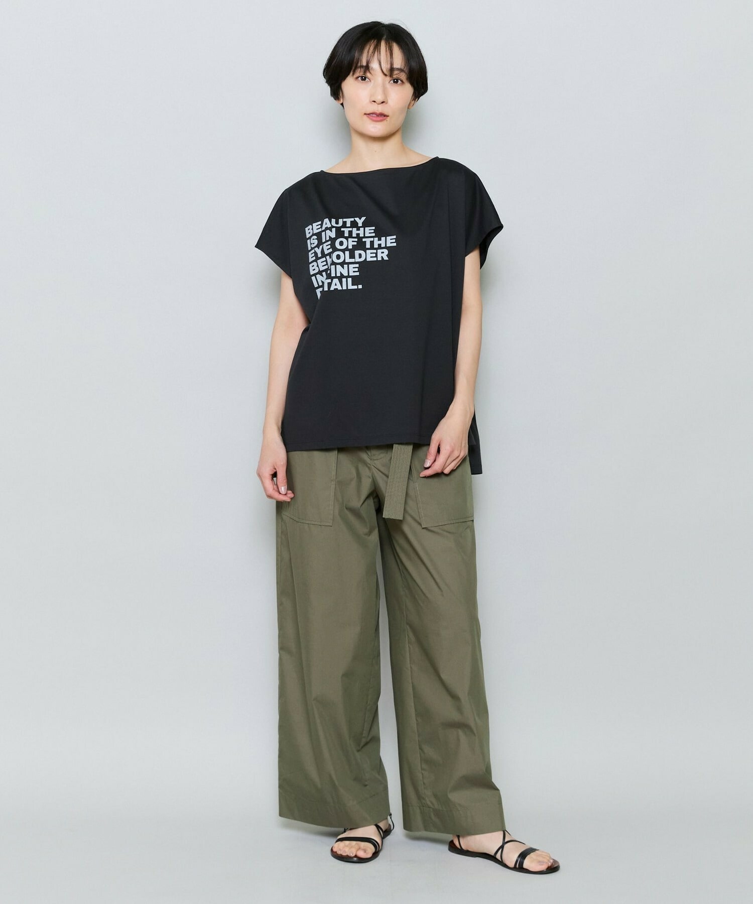 【MOGA】ハイゲージ天竺ロゴプリントTシャツ 詳細画像 チャコールグレー 13