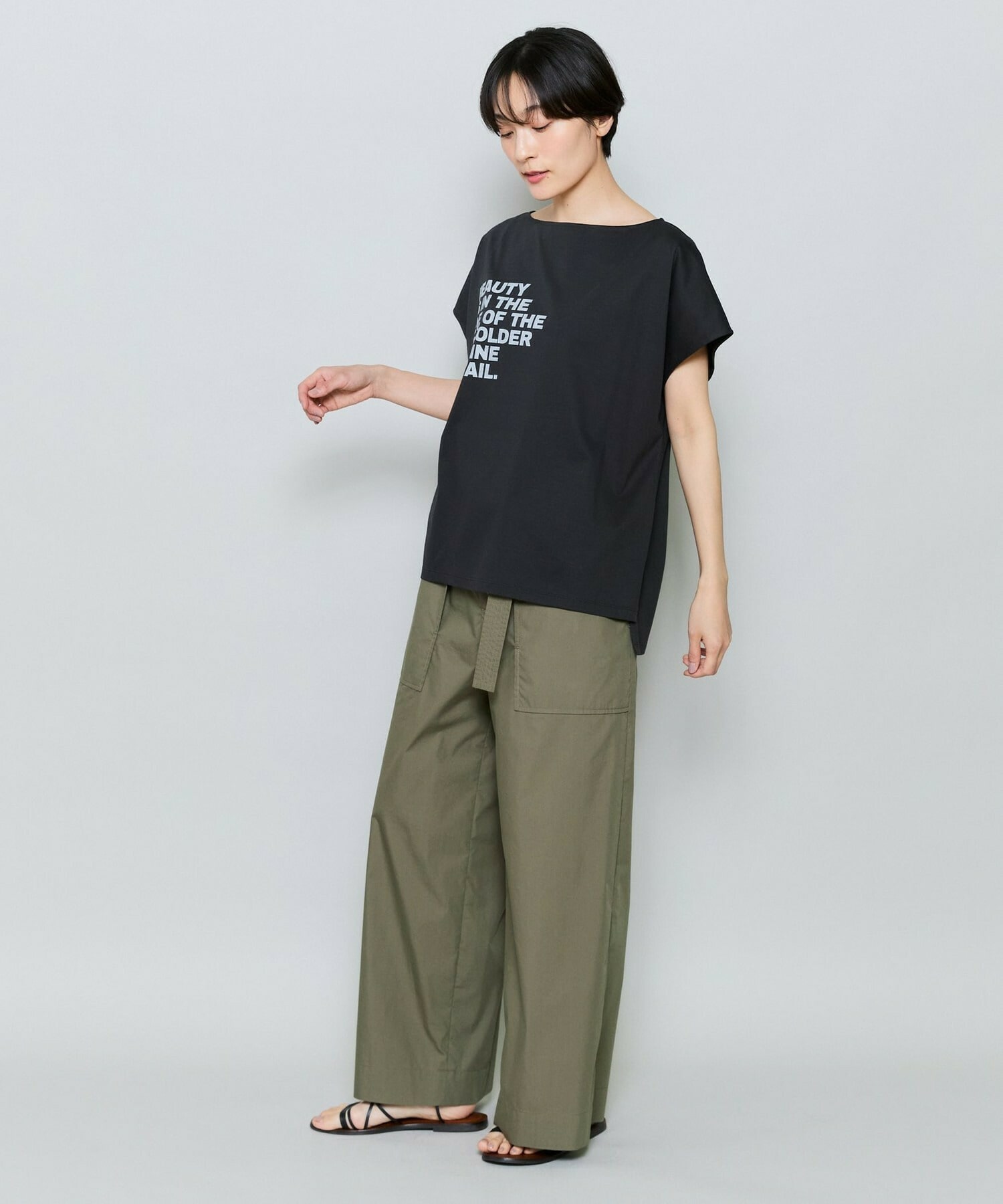 【MOGA】ハイゲージ天竺ロゴプリントTシャツ 詳細画像 チャコールグレー 14