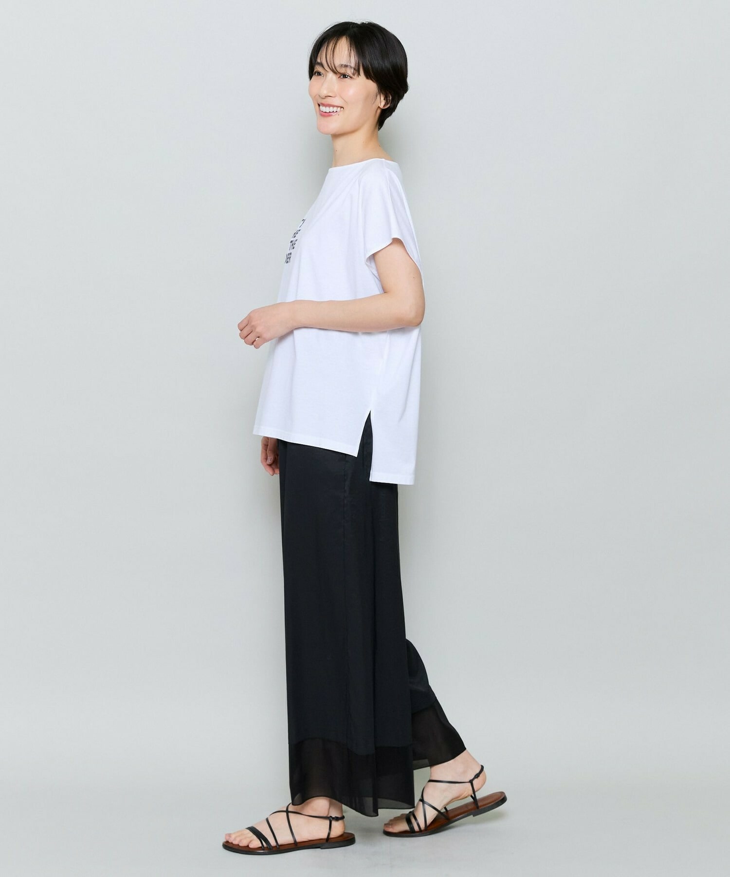 【MOGA】ハイゲージ天竺ロゴプリントTシャツ 詳細画像 チャコールグレー 3
