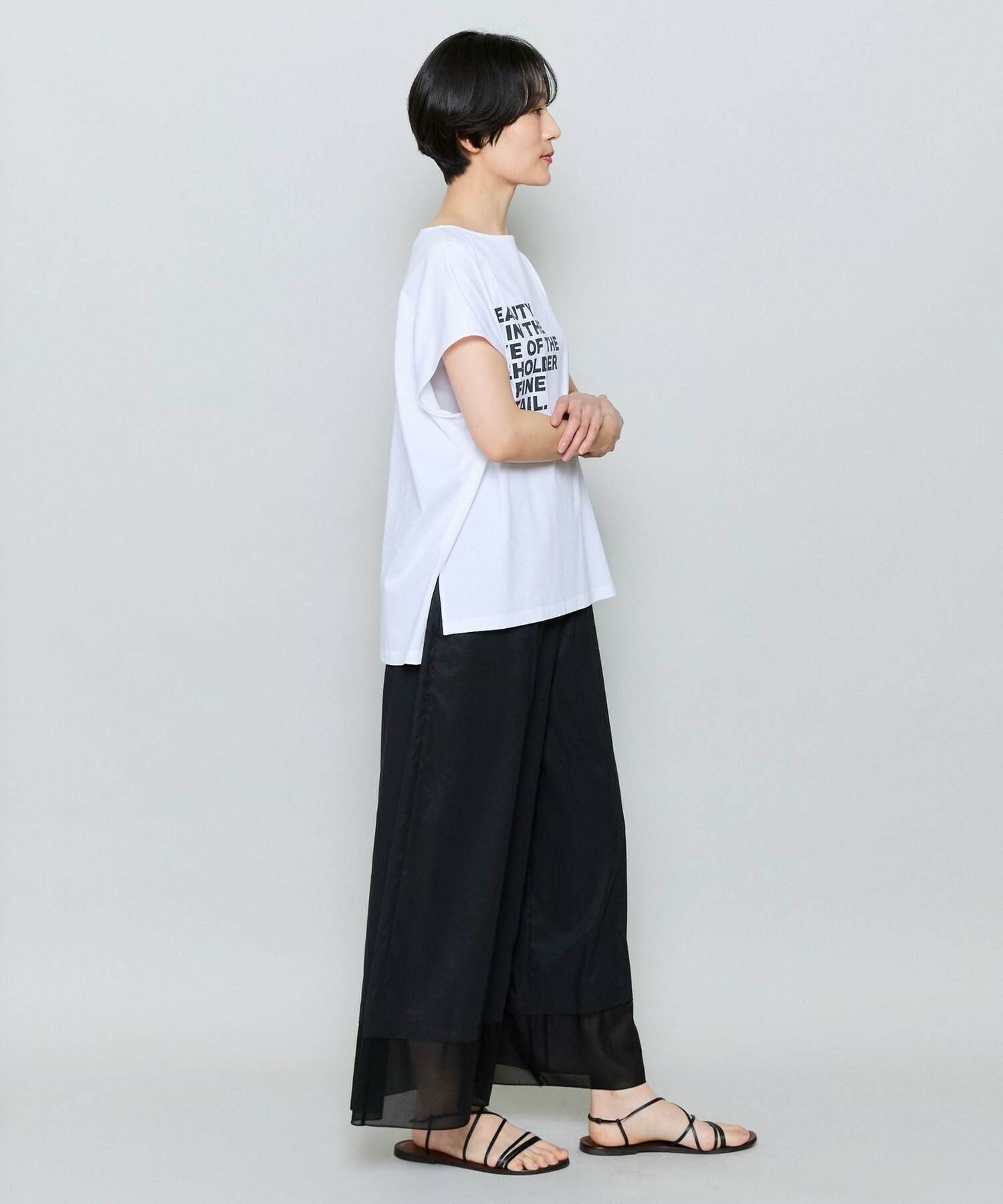 【MOGA】ハイゲージ天竺ロゴプリントTシャツ 詳細画像 チャコールグレー 5