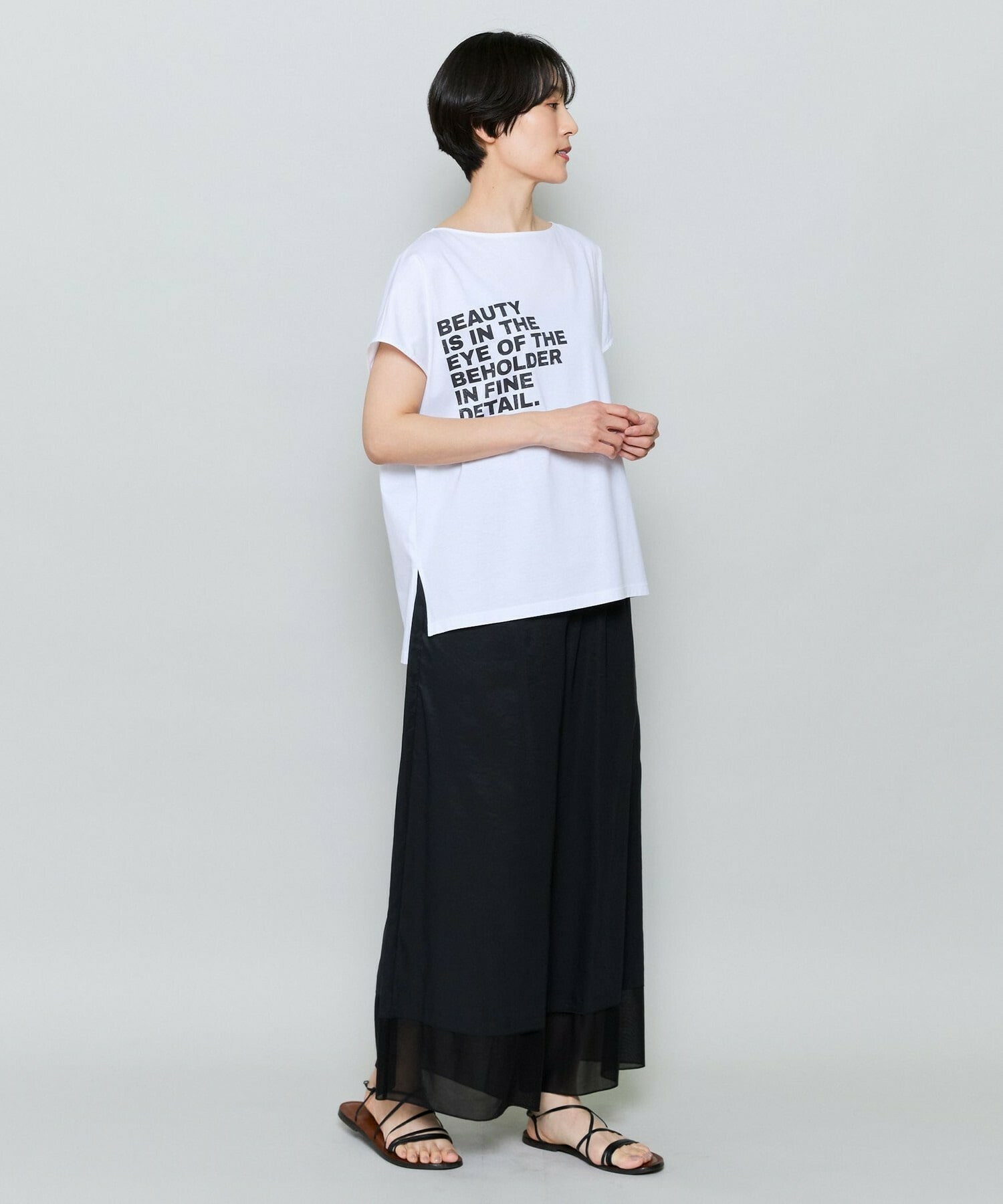 【MOGA】ハイゲージ天竺ロゴプリントTシャツ 詳細画像 チャコールグレー 6