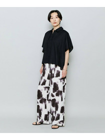 【MOGA】コットンメッシュドロップショルダーシャツブラウス 詳細画像 ブラック 2
