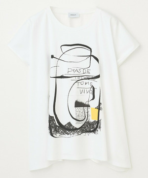 【MOGA】コットンスムースプリントTシャツ 詳細画像 ホワイト 1