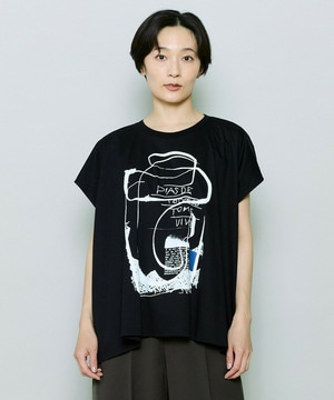 【MOGA】コットンスムースプリントTシャツ 詳細画像 ブラック 1