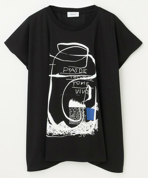 【MOGA】コットンスムースプリントTシャツ 詳細画像 ブラック 2
