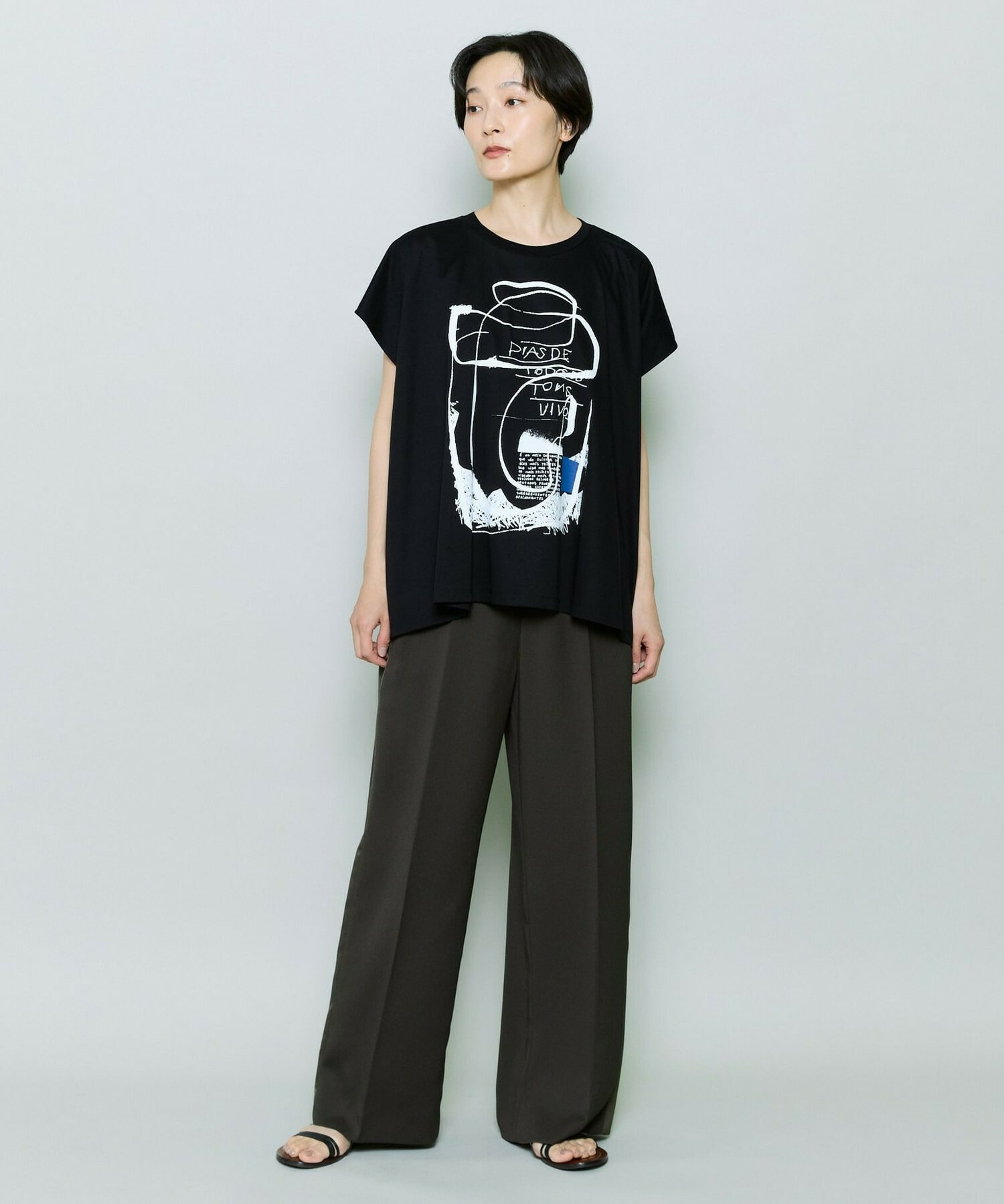 【MOGA】コットンスムースプリントTシャツ 詳細画像 ホワイト 1