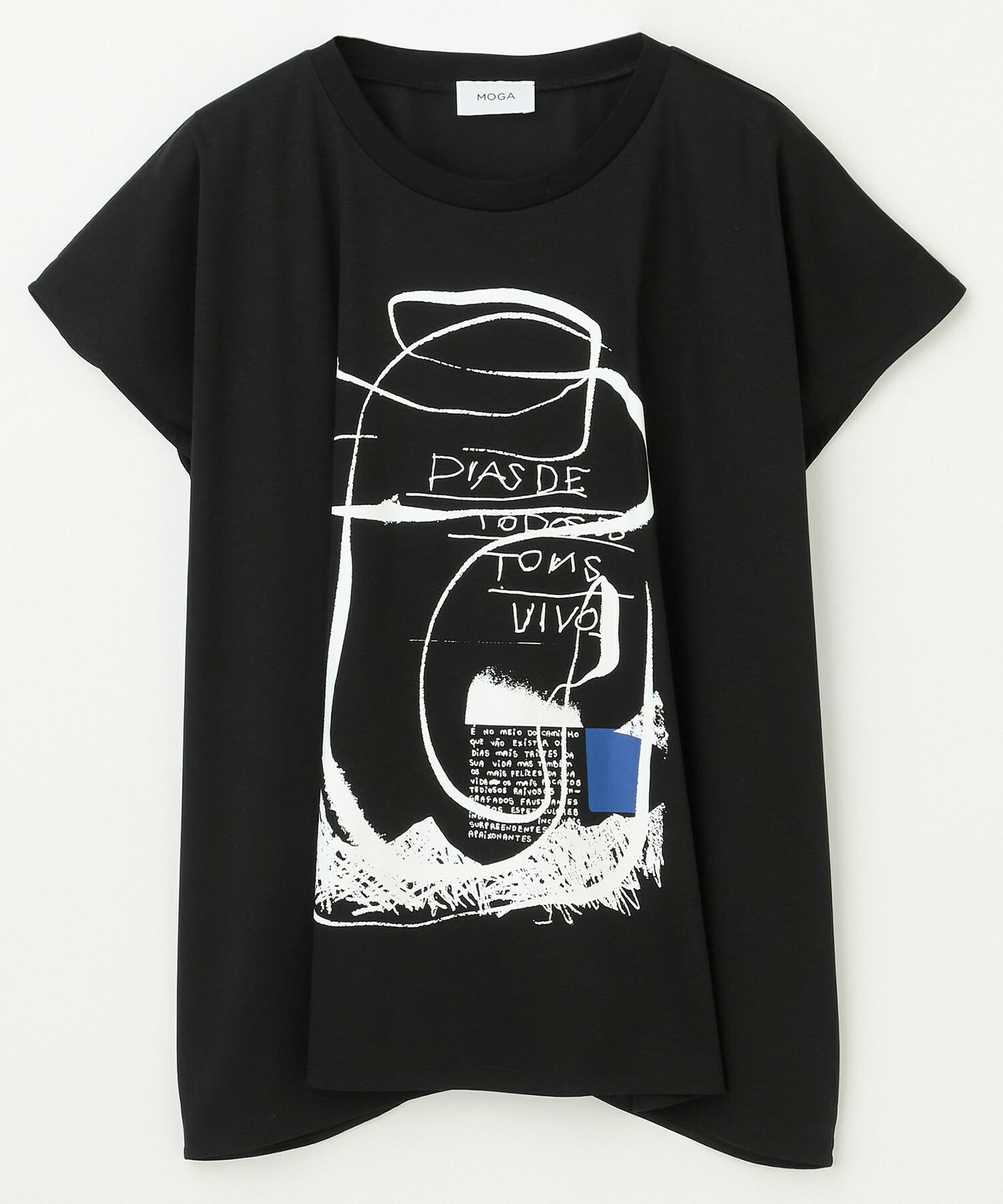 【MOGA】コットンスムースプリントTシャツ 詳細画像 ブラック 2