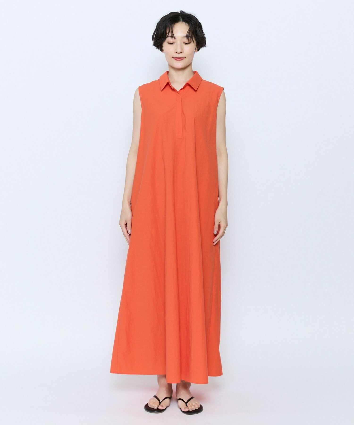 【feerique】feerique 綿ナイロンクロスAラインワンピース 詳細画像 ブラウン 17