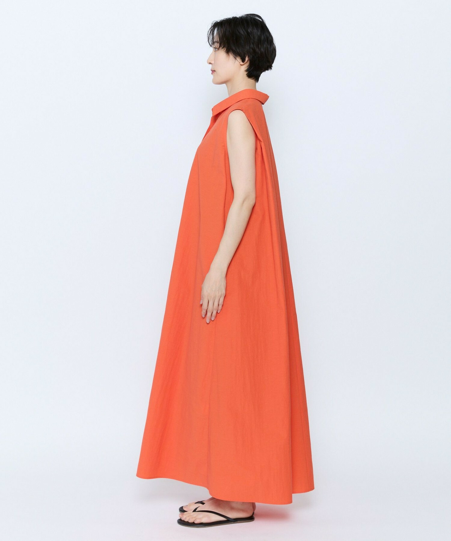 【feerique】feerique 綿ナイロンクロスAラインワンピース 詳細画像 ブラウン 18