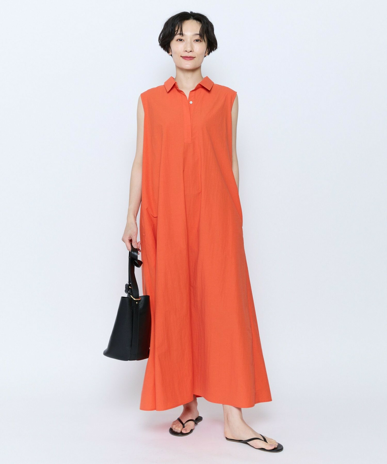 【feerique】feerique 綿ナイロンクロスAラインワンピース 詳細画像 ブラウン 9
