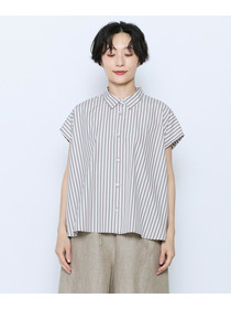 【feerique】feerique ポプリンストライプフレアシャツ 詳細画像 ピンク 20