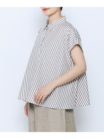 【feerique】feerique ポプリンストライプフレアシャツ 詳細画像 ピンク 23
