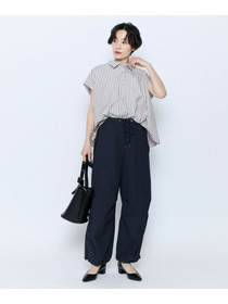 【feerique】feerique ポプリンストライプフレアシャツ 詳細画像 ピンク 3