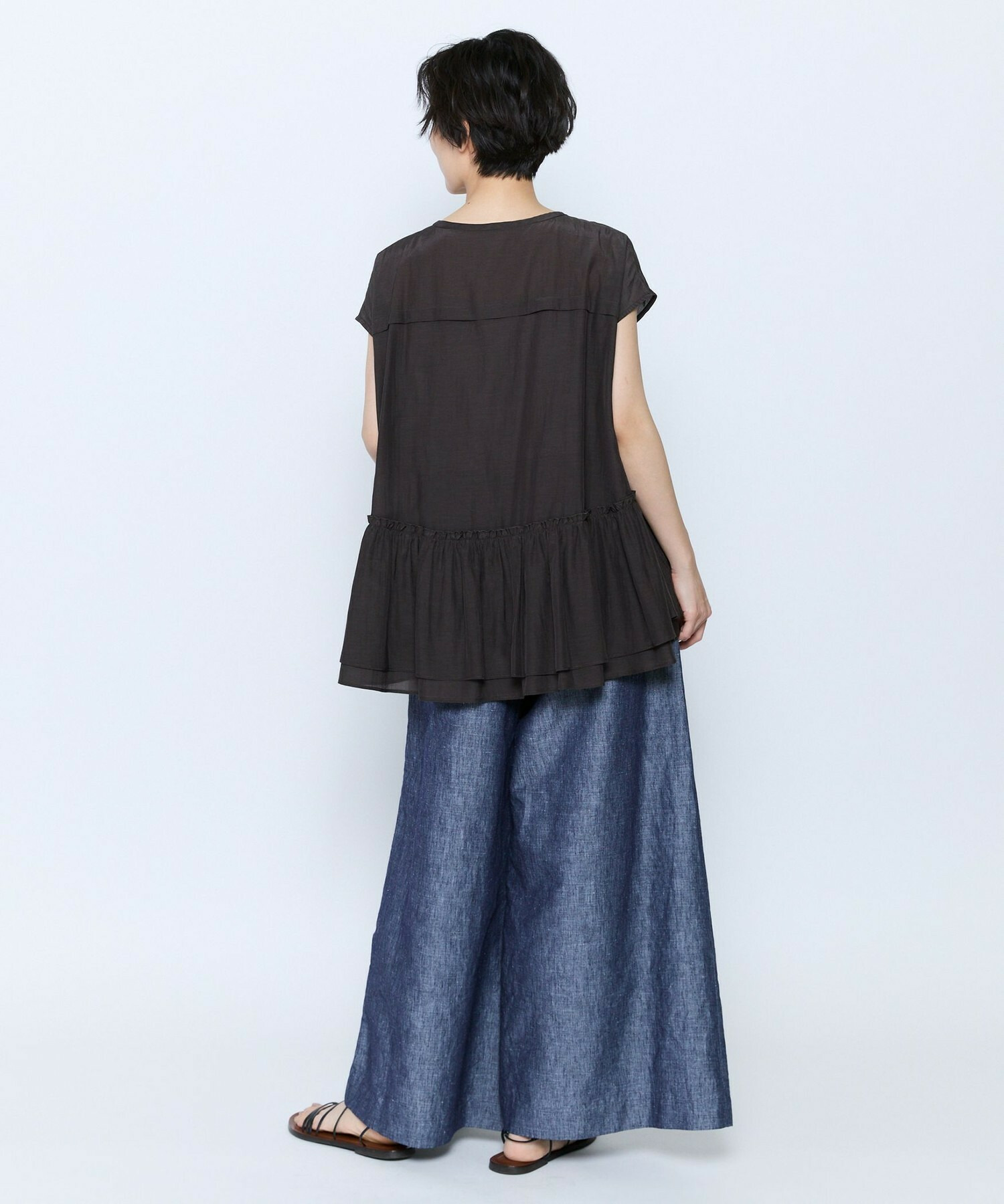 【feerique】feerique トリアセローンギャザーブラウス 詳細画像 サックスブルー 9