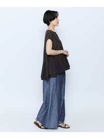 【feerique】feerique ヘンプコットンシャンブレーギャザーパンツ 詳細画像 ネイビー 12