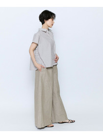 【feerique】feerique ヘンプコットンシャンブレーギャザーパンツ 詳細画像 ネイビー 5