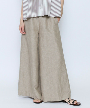 【feerique】feerique ヘンプコットンシャンブレーギャザーパンツ 詳細画像 ベージュ 1
