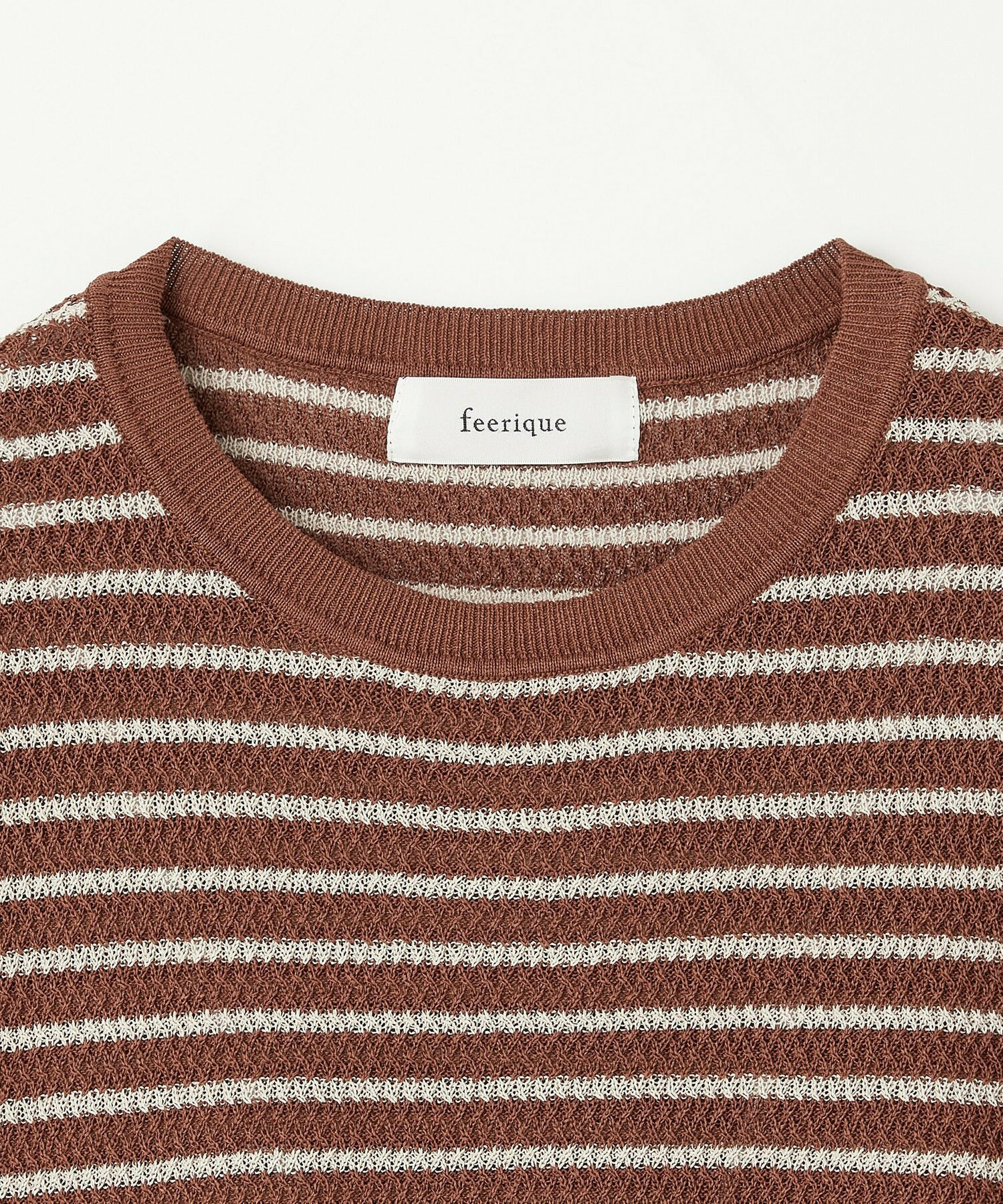 【feerique】feerique ボーダーフレンチスリーブニット 詳細画像 ブラウン系その他 25