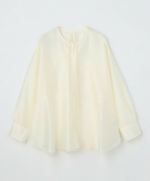 【MOGA】【Lサイズ】ブライトエアーポリラウンドネックブラウス 詳細画像 オフホワイト 1