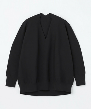 【MOGA】【Lサイズ】コットンフォートVネックニットプルオーバー 詳細画像 チャコールグレー 1